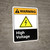 Warning: High Voltage with Icon ANSI Portrait - Wall Sign
