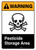 Warning: Pesticide Storage Area with Icon ANSI Portrait - Wall Sign