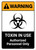 Warning: Toxin In Use Authorized Personnel Only with Icon ANSI Portrait - Wall Sign