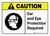 Caution: Ear And Eye Protection Required with Icon ANSI Landscape - Wall Sign