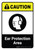 Caution: Ear Protection Area with Icon ANSI Portrait - Wall Sign