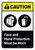 Caution: Face and Hand Protection Must be Worn with Icon ANSI Portrait - Wall Sign