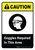 Caution: Goggles Required in This Area with Icon ANSI Portriat - Wall Sign