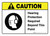 Caution: Hearing Protection Required Beyond This Point with Icon ANSI Landscape - Wall Sign