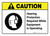 Caution: Hearing Protection While Equipment is Operating with Icon ANSI Landscape - Wall Sign