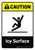Caution: Icy Surface with Icon ANSI Portrait - Wall Sign