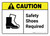 Caution: Safety Shoes Required with Icon ANSI Landscape - Wall Sign