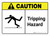 Caution: Tripping Hazard with Icon ANSI Landscape - Wall Sign