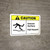 Caution: Uneven Surface Fall Hazard with Icon ANSI Landscape - Wall Sign