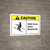 Caution: Walk Down Stairs Backwards with Icon ANSI Landscape - Wall Sign