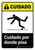 Caution: Watch Where You Step Spanish with Icon ANSI Portriat - Wall Sign