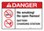 Danger: Battery Station No Smoking No Open Flames with Icons ANSI Landscape - Wall Sign