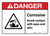 Danger: Corrosive Avoid Contact Wth Eyes And Skin with Icon ANSI Landscape - Wall Sign