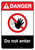 Danger: Do Not Enter with Icon ANSI Portrait - Wall Sign