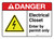 Danger: Electrical Closet Enter By Permit Only with Icon ANSI Landscape - Wall Sign