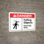 Danger: Falling Objects Hard Hat Area with Icon ANSI Landscape - Wall Sign
