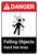 Danger: Falling Objects Hard Hat Area with Icon ANSI Portrait - Wall Sign