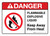 Danger: Flammable Explosive Liquid Keep Away From Heat with Icon ANSI Landscape - Wall Sign