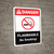 Danger: Flammable No Smoking Sign with Icon ANSI Portrait - Wall Sign