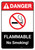 Danger: Flammable No Smoking Sign with Icon ANSI Portrait - Wall Sign