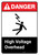 Danger: High Voltage Overhead with Graphic with Icon ANSI Portrait - Wall Sign