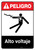 Danger: High Voltage Spanish with Icon ANSI Portrait - Wall Sign