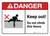 Danger: Keep Out Do Not Climb Fence with Icon ANSI Landscape - Wall Sign