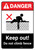 Danger: Keep Out Do Not Climb Fence with Icon ANSI Portrait - Wall Sign