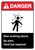 Danger: Men Working Above Hard Hat Required with Icon ANSI Portrait - Wall Sign