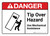 Danger: Tip Over Hazard Use Mechanical Assistance with Icon ANSI Landscape - Wall Sign