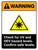 Warning: Check For UV And HEV Hazard Levels - Confirm Safe Levels ANSI Portrait - Wall Sign