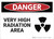 Danger: Very High Radiation Area - Wall Sign