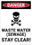 Danger: Waste Water Sewage Stay Clear - Wall Sign