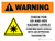 Warning: ISO Check For UV And HEV Hazard Levels Landscape - Wall Sign