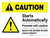 Caution: Starts Automatically - Proceed with Caution Landscape - Wall Sign