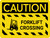 Caution: Forklift Crossing Hazard Lines Landscape - Wall Sign