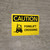 Caution: Forklift Crossing with Icon on Left Landscape - Wall Sign
