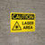Caution: Laser Area with Hazard Graphic Landscape - Wall Sign