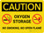 Caution: Oxygen Storage No Smoking Open Flame with Graphic Landscape - Wall Sign