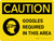 Caution: PPE Goggles Required in This Area With Graphic Landscape - Wall Sign