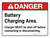 Danger: Battery Charging Area Charger Must Be Shut Off Landscape - Wall Sign