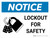 Notice: Lockout for Safety with Icon Landscape - Wall Sign