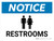 Notice: Restrooms with Icon Landscape - Wall Sign