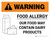 Warning: Food Allergy Food May Contain Dairy with Icon Landscape - Wall Sign
