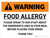 Warning: Food Allergy Please Speak to Our Staff Landscape - Wall Sign