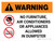 Warning: No Furniture Air Conditioners Or Appliances Allowed In Dumpster with Icons Landscape - Wall Sign
