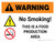 Warning: No Smoking - This is a Food Production Area with Icon Landscape - Wall Sign