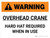 Warning: Overhead Crane Hard Hat Required When in Use Landscape - Wall Sign