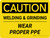 Caution: Welding & Grinding Wear Proper PPE Landscape - Wall Sign
