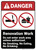 Danger: Renovation Work Do Not Enter ANSI - Wall Sign
